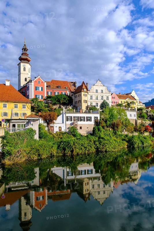Frohnleiten an der Mur, city view, Murtal, Styria, Austria