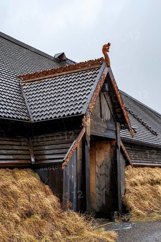 Longhouse in the Viking Museum, Vestvågøy, Lofoten, Norway