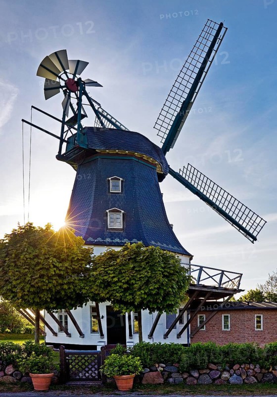 Borgsum windmill, mill in the municipality of Borgsum on the North Frisian island of Föhr, Schleswig-Holstein, Germany