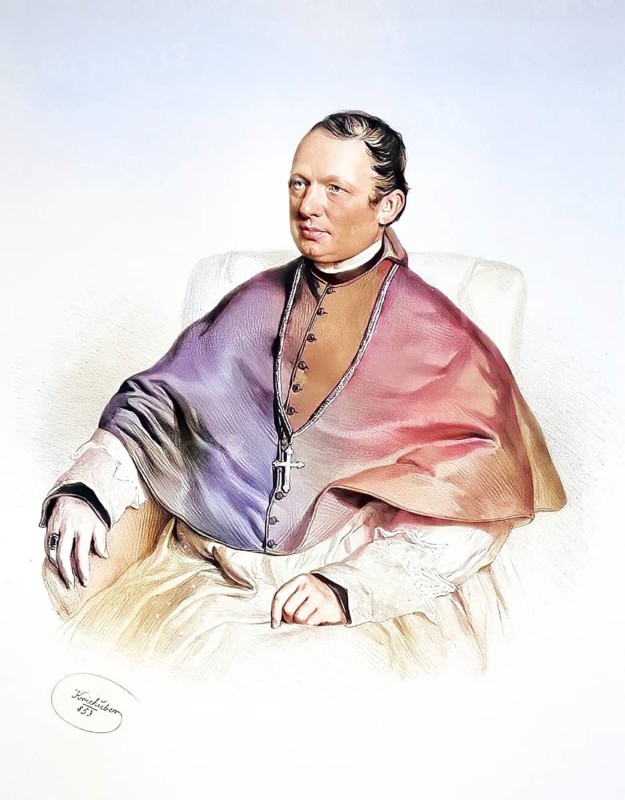 Jacob or Jacques Mislin, also Mussling (born 27 January 1807 in Durmenach, Alsace, died 6 December 1878 in Vienna-Hietzing), was a Swiss Roman Catholic theologian, teacher, abbot and prelate, Historical, digitally restored reproduction from a 19th century original, Record date not stated