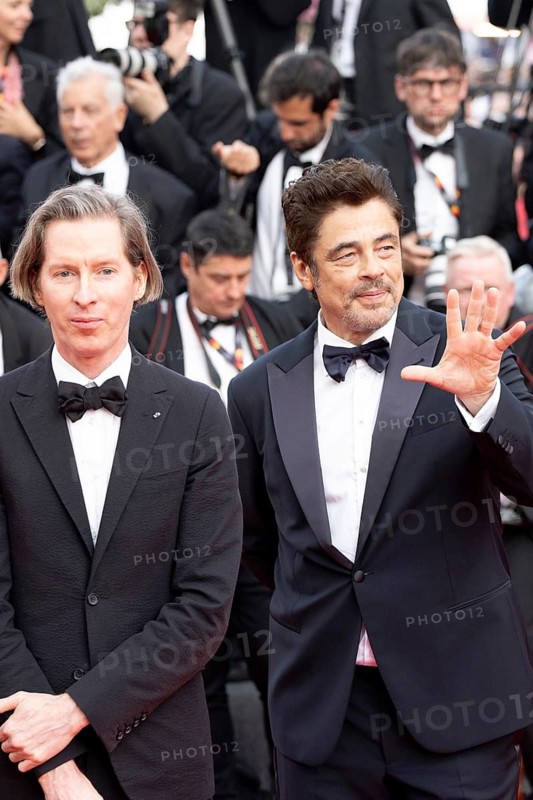 Cannes, France - 18.5.2024: Wes Anderson and Benicio del Toro on the red carpet during the 78th Cannes International Film Festival. The film festival takes place from 13 to 24 May 2025