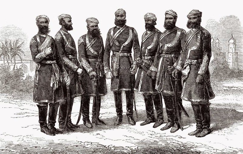 Offiziere der Punjab-Kavallerie, Britisch-Indien, 19. Jahrhundert