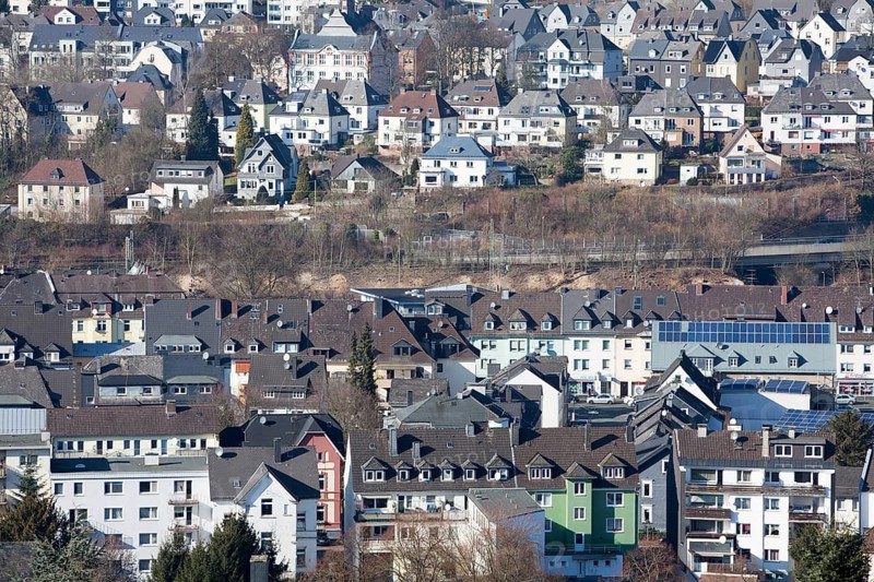 Panoramic view of Siegen, North Rhine-Westphalia, Germany, Europe, Panorama von der Stadt, Siegen, Nordrhein-Westfalen, Deutschland, Europa