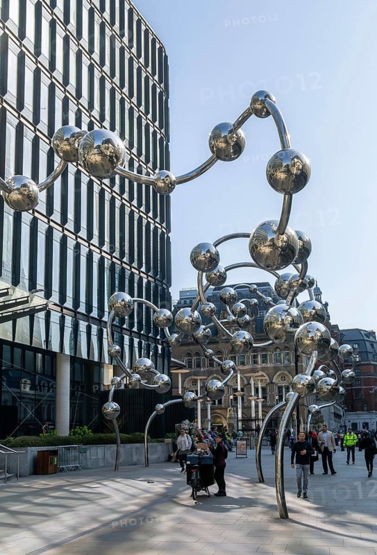'Infinite Accumulation' artwork by Yayoi Kusame, near Liverpool Street railway station, London, England, UK