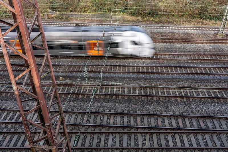 RRX, Rhein-Ruhr-Express, regional traffic, on the route east, in front of Essen main station, regional transport North Rhine-Westphalia, Germany