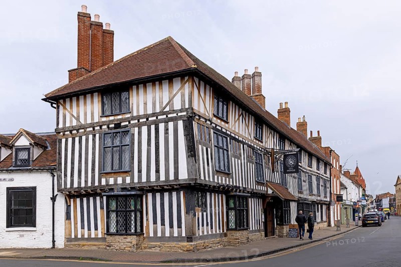 Timbered houses, Hotel Indigo, Chapel Street, Stratford upon Avon, England, Great Britain