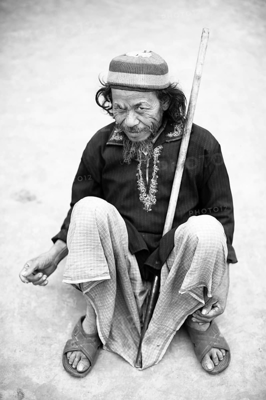 Portrait of a man on the street, monochrome, Dhaka, Bangladesh