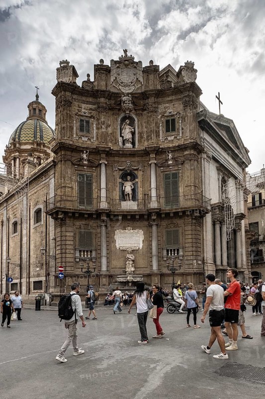 Palermo Old Town, Quattro Canti, Sicily, Italy