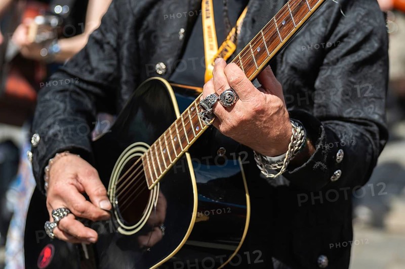 World Guitar Record concert in the Wroclaw market square, Poland. Detail of the guitar