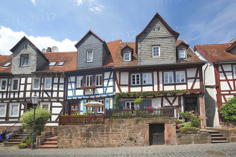 Fachwerkhäuser, Obergasse, Büdingen, Wetterau, Hesse, Germany