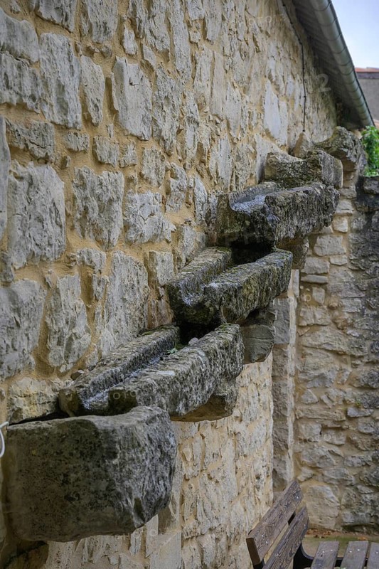 Medieval stone gutter, La Cavalerie, Aveyron, France