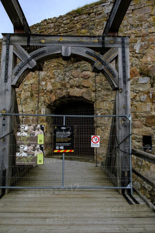 Closed due to security measures, Kronoberg castle ruins (Kronobergs slottsruin), Växjö, Smaland, Kronobergs län, Sweden, 15 August 2023