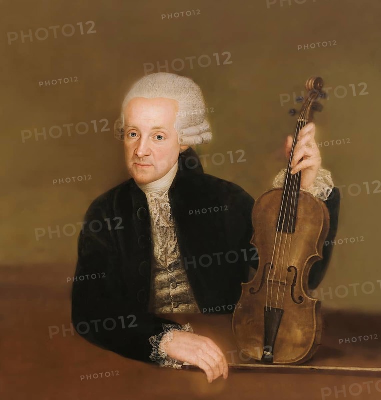 Johann Georg Leopold Mozart, 1719 – 1787, German composer, violinist, music theorist, c. 1780, digitally edited after a painting by Croce