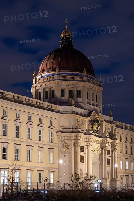 Humboldt Forum, Berlin Palace, night shot, Mitte, Berlin, Germany