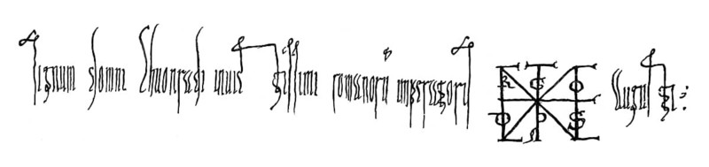 Facsimile, sign of Conrad II, Conrad the Elder and Conrad the Salic, c.?990-1039, Emperor of the Holy Roman Empire