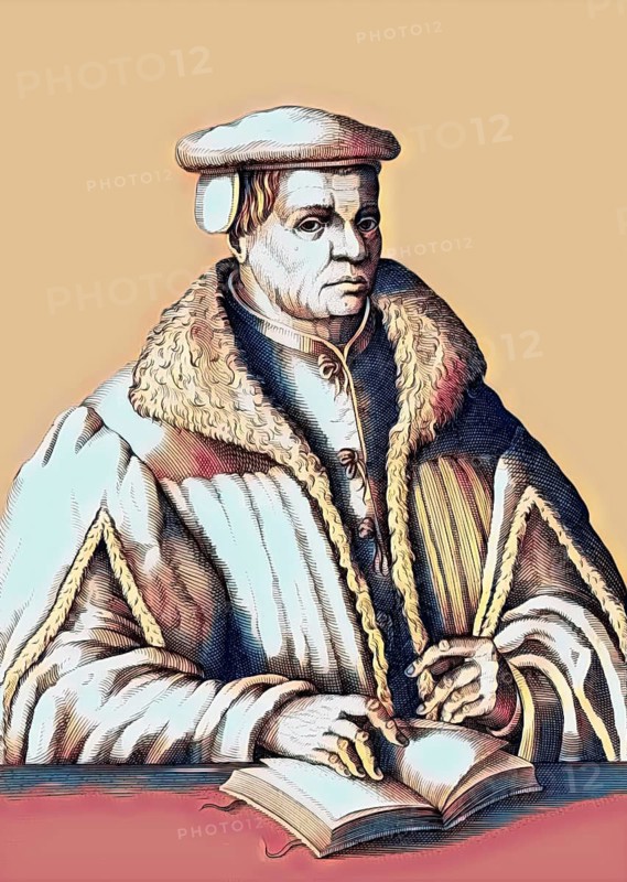 Thomas Müntzer, 1489 – 1525, German preacher and theologian, digitally edited after a print by Christoffel Van Sichem