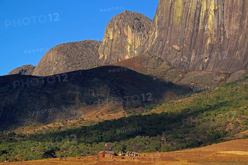 Africa, Madagascar, landscape near Tsaranoro, Bethsileo village, Tsaranoro, Madagascar