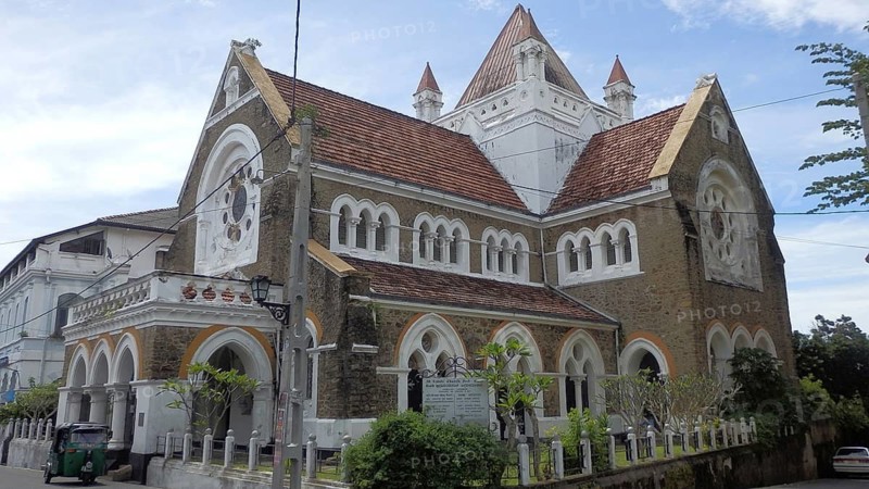 All Saints Church, church in Galle Fort with characteristic architecture and red roofs, Unesco World Heritage Site, Galle, Sri Lanka