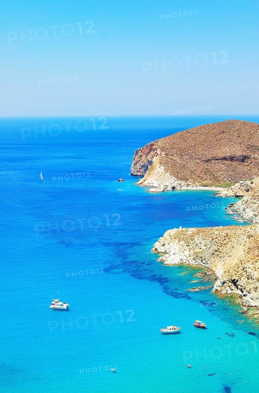 Agali bay, top view, Agali, Folegandros Island, Cyclades Islands, Greece