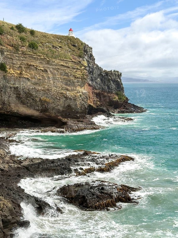 Taiaroa Head Lighthouse at the Royal Albatross Centre, Taioroa Head, Otago, South Island, New Zealand, Oceania