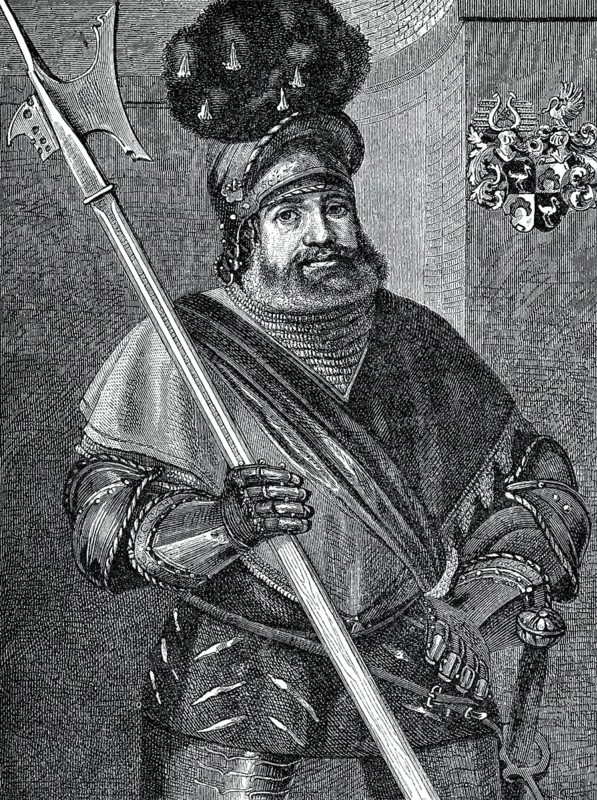 Georg von Frundsberg or Fronsberg or Freundsberg, 1473 - 1528, a southern German soldier and a mercenary leader serving the Imperial Habsburgs