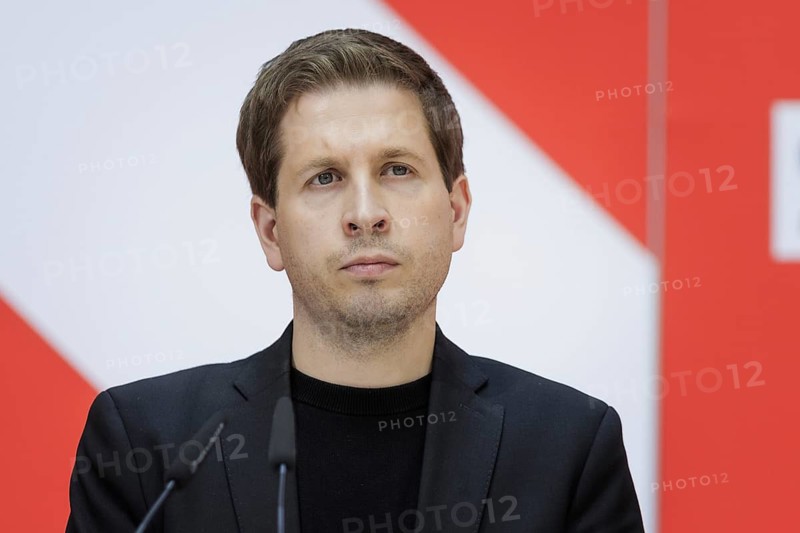 Kevin Kuehnert, SPD Secretary-General, at a press conference following the SPD Executive Committee meeting after the European elections at Willy Brandt Haus in Berlin, 10 June 2024