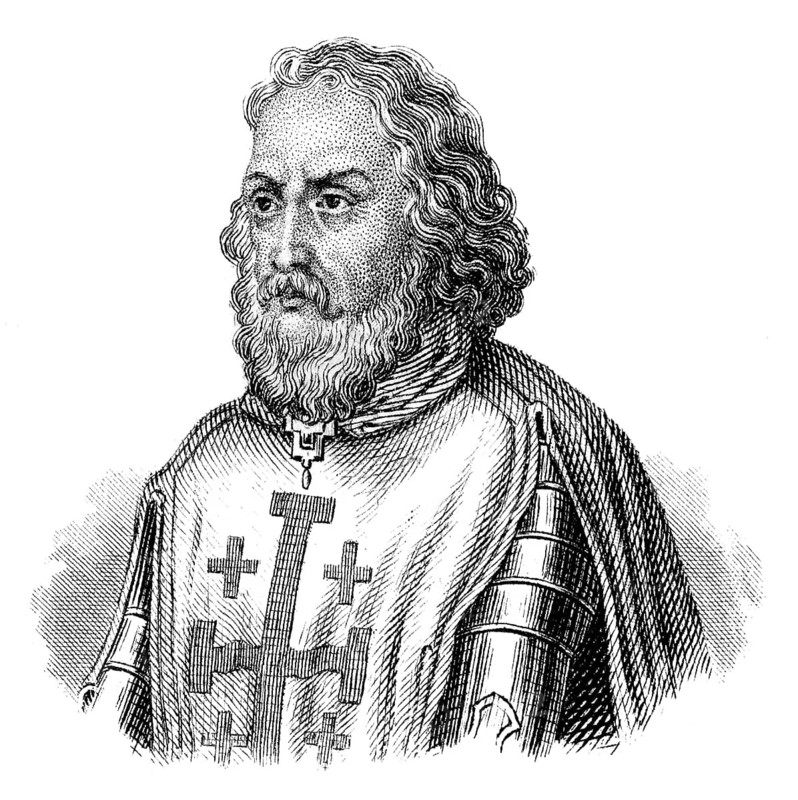 Portait of Godfrey of Bouillon, ca. 1060 - 1100, a medieval Frankish knight and a leader of the First Crusade, Portrait von Gottfried von Bouillon, ca. 1060 - 1100, ein Heerführer beim Ersten Kreuzzug und der erste Regent des Königreichs Jerusalem