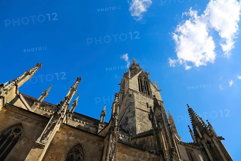St Mary's Church Reutlingen, sacred building built from 1247 to 1343, cultural monument, Gothic church, Reformation church, Protestant church, place of worship, Christian architecture, main tower, church tower, restored in neo-Gothic style, Reutlingen, Baden-Württemberg, Germany