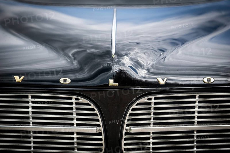 Chromed Volvo lettering and grille, vintage car, Volvo Amazon, medium class car from Swedish car manufacturer Volvo, built in 1968