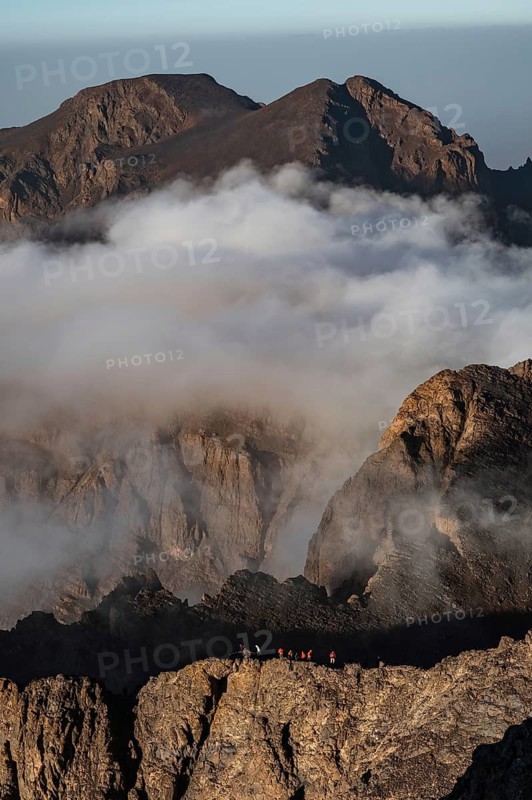 Aerial moutain view at the trail to Toubkal, the highest mountain in North Africa