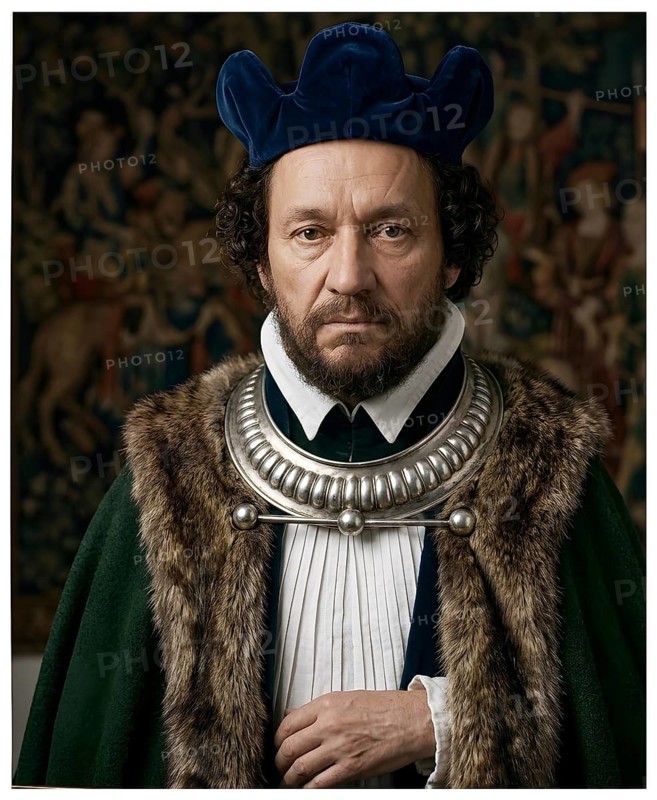 Portrait of Melchior Pfintzing, priest and member of the court of Emperor Maximilian I, author of Theuerdank, verse novel, book, portrait, writer, historical figure, historical illustration, digitally edited