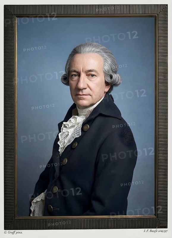 Portrait of Christoph Martin Wieland, portrait from 1797, symbolic picture literature, book author, writer, historical figure, poet, enlightenment, historical illustration, digitally edited
