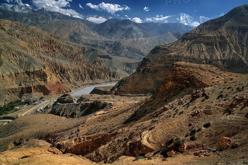 Nepal. Landlocked country in the Himalayas, mustang, mountains, Kali Gandaki gorge