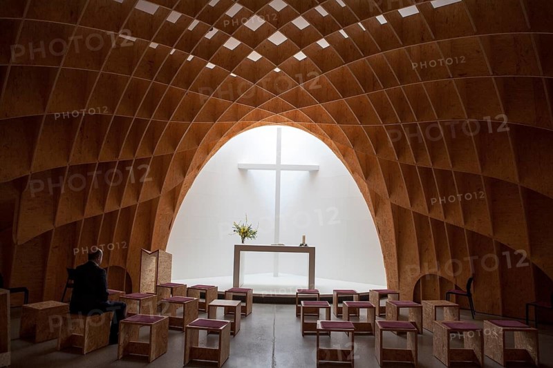 Interior view, Siegerland Motorway Church, A45 motorway, Wilnsdorf, North Rhine-Westphalia, Germany