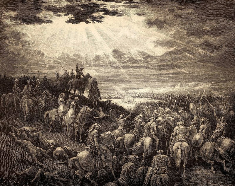Joshua Commanding the Sun to Stand Still, Old Testament, by Gustave Doré, 1863