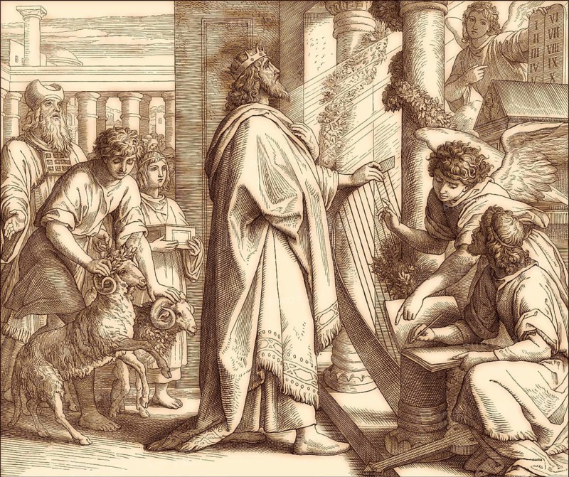 David the Psalmist, Old Testament, by Julius Schnorr von Carolsfeld