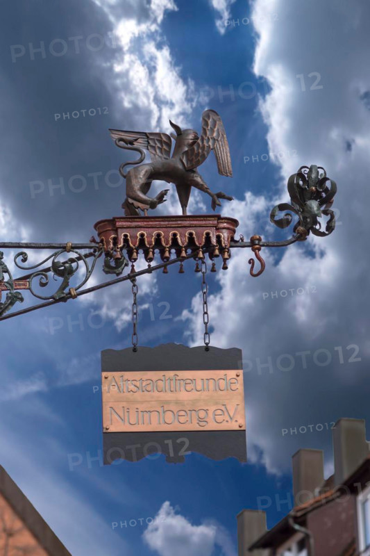 Nose sign on the Haus der Nürnberger Altadtfreunde, Weißgerbergasse 10, Nuremberg, Middle Franconia, Bavaria, Germany