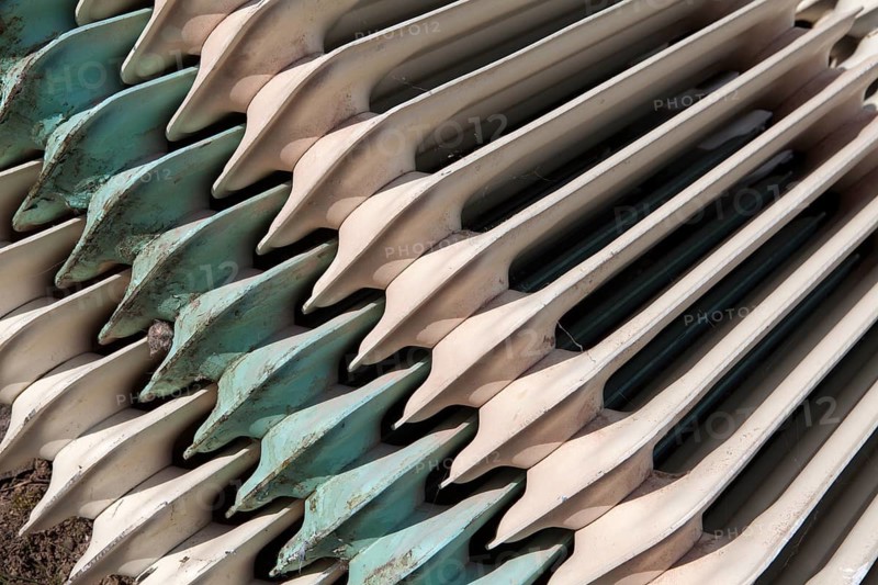 Old cast iron household radiators