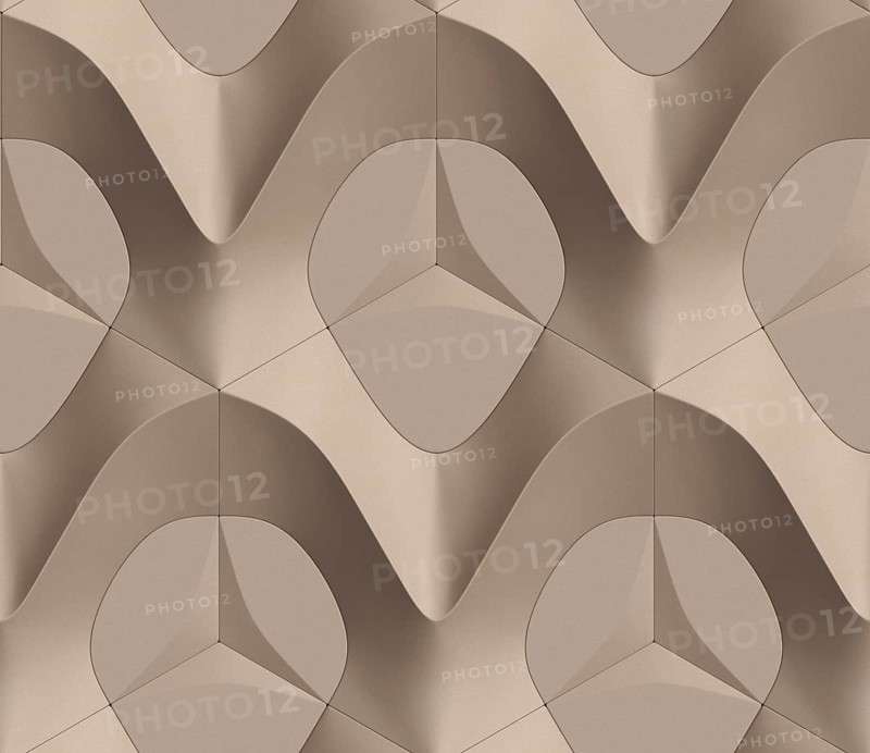 3D pattern of brown color and wood material in the form of hexagon tiles volumetric shape of leather. High quality seamless realistic texture