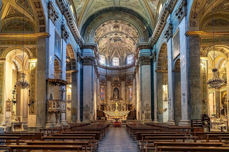 Interior of Saint-Jean-Baptiste church in Bastia, Corsica, France