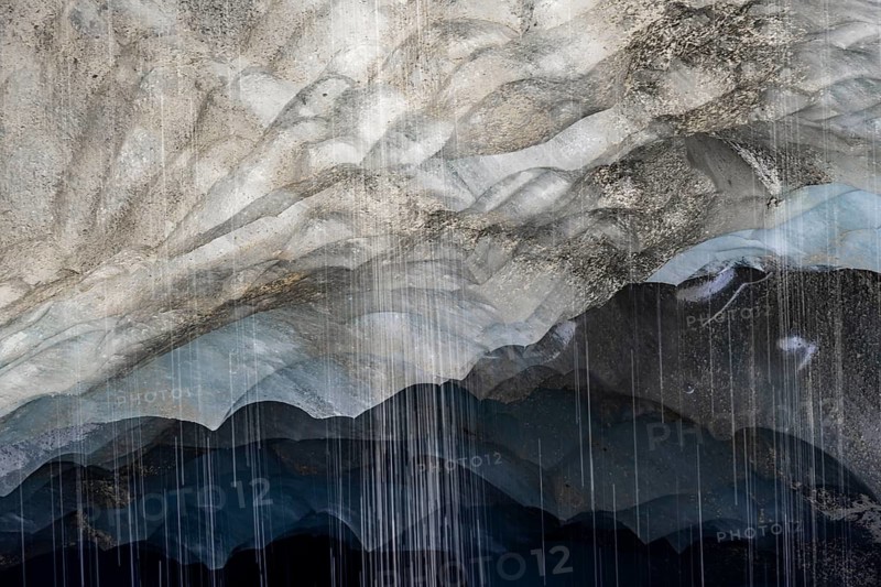 Meltwater at a glacier cave, underground glacier stream, Castner Glacier, Delta Range, Alaska Range, Richardson Highway, Alaska, USA