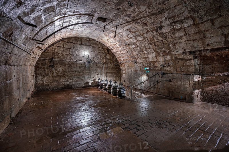 Historic rock cellar, beer cellar of an inn, built in the 17th century, market square, Lauf an der Pegnitz, Middle Franconia, Bavaria, Germany