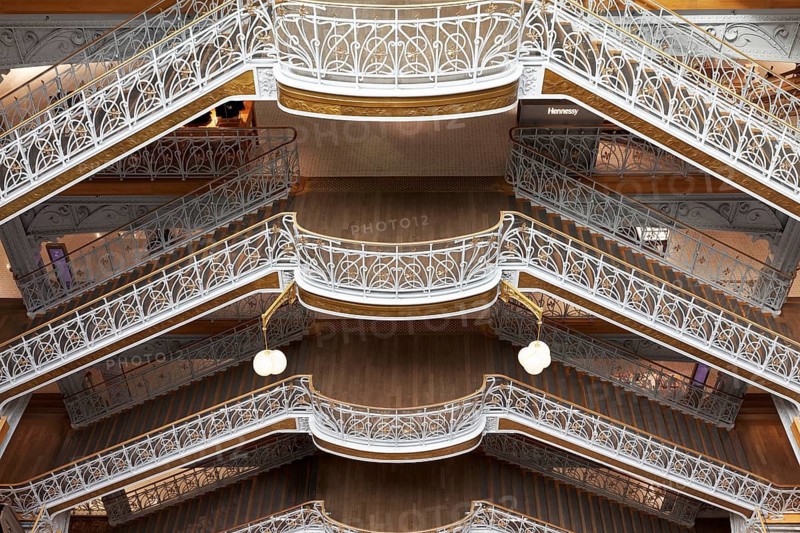 La Samaritaine, Art Nouveau luxury department store, Gustave Eiffel staircases, Paris, France