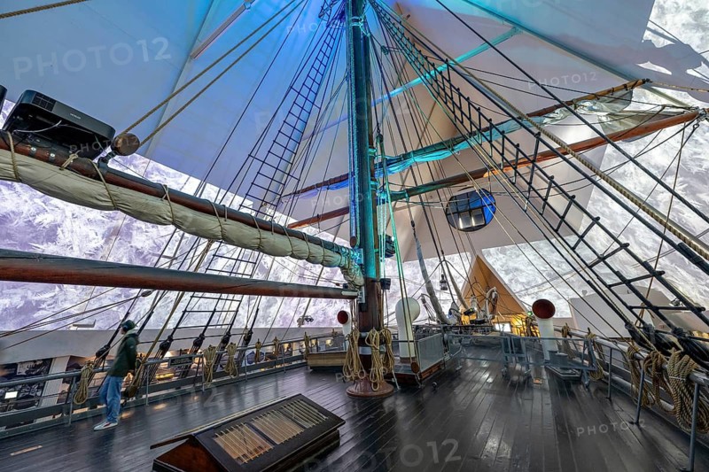 Upper deck, historic polar research ship Fram by Fridtjof Nansen and Roald Amundsen, Fram Museum, Fram Museum (Museum of Polar Expeditions), Bygdøy Museum Island, Oslo, Norway