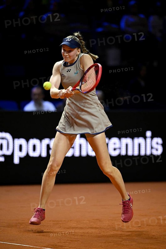 Action Elena Jelena Rybakina (KAZ) Women's Porsche Tennis Grand Prix Porsche Arena, Stuttgart, Baden-Württemberg, Germany