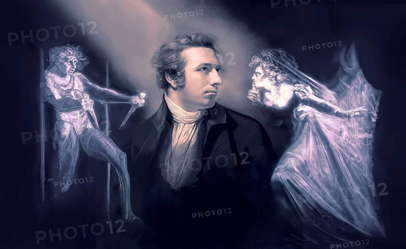 Henry Fuseli or Johann Heinrich Füssli, 1741 – 1825, Swiss painter, draughtsman and writer, digitally edited after Northcote, 1778, Lady Macbeth Seizing the Daggers, scene from The Tragedy of Macbeth by William Shakespeare