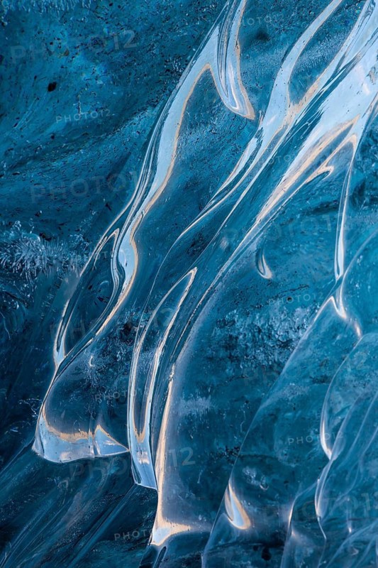 Structures in glacial ice, ice cave, glaciers, Vatnajökull, winter, Iceland, Scandinavia