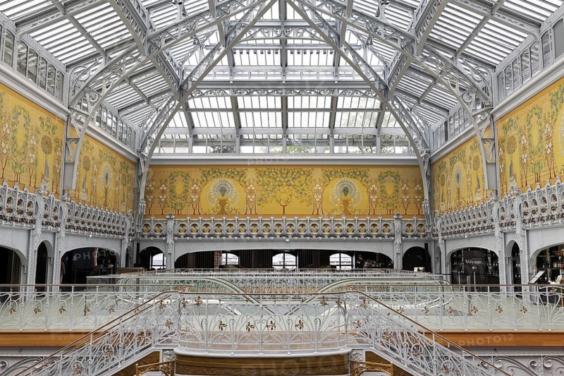 La Samaritaine, Art Nouveau luxury department store, historic glass dome with peacock fresco, Paris, France