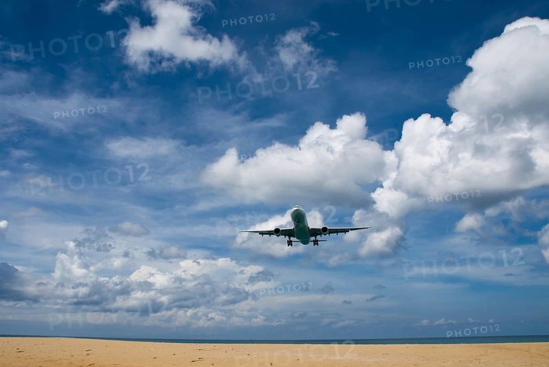 Mai Khao Beach in the north of the Thai holiday island Phuket, Thailand, Siam, Asia, Southeast Asia, beach, sandy beach, island, holiday paradise, blue sky