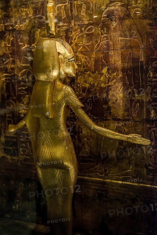 Pharaoh Tutankhamun's gold treasure, the Grand Egyptian Museum, Grand Egyptian Museum, GEM, Giza, Cairo, Egypt